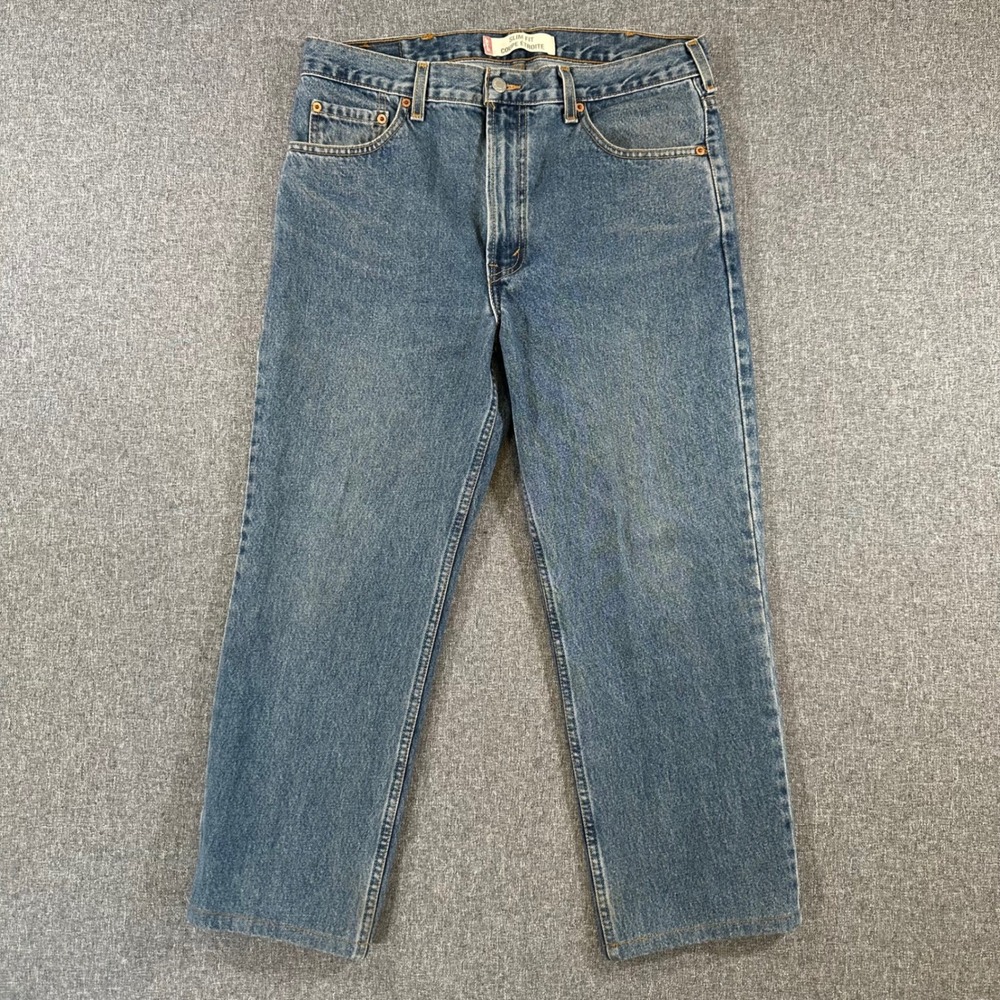 Levis 516 Slim Fit Straight Leg Jeans Mens 36x30 Blue Denim Vintage Made Canada - Picture 1 of 10